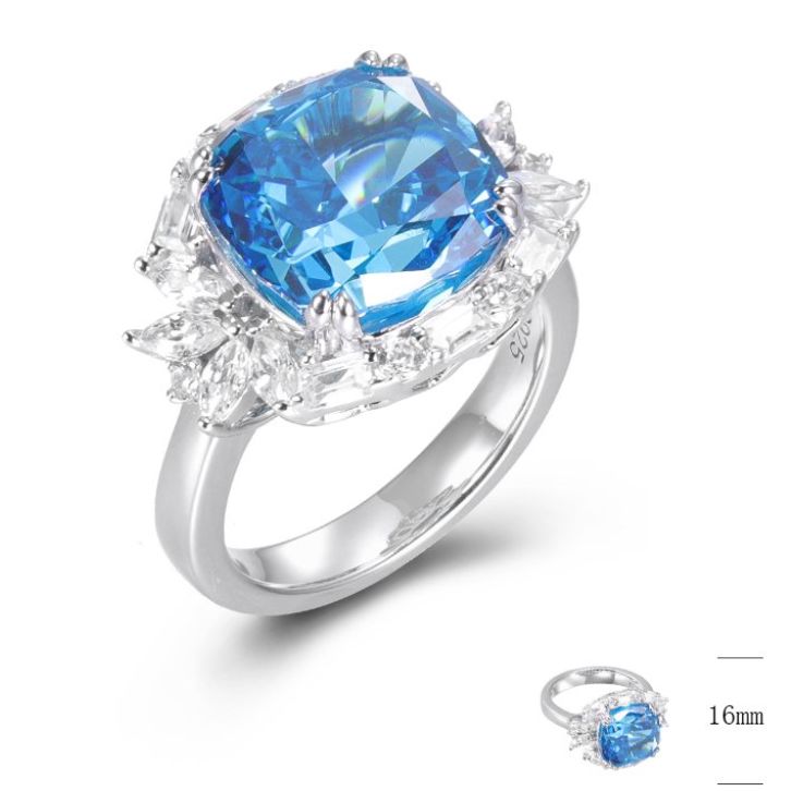 BGR01398, Ladies' Moissanite Ring, S925, Rhodium Plated, White, 6.7g