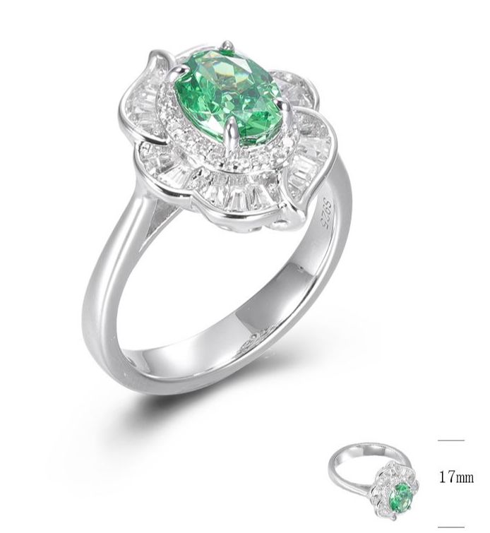 BGR01390, Ladies' Moissanite Ring, S925, Rhodium Plated, White, 5.15g