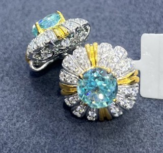 BGE02024, Ladies' Moissanite Ring, S925, Rhodium Plated, White, 11.9g