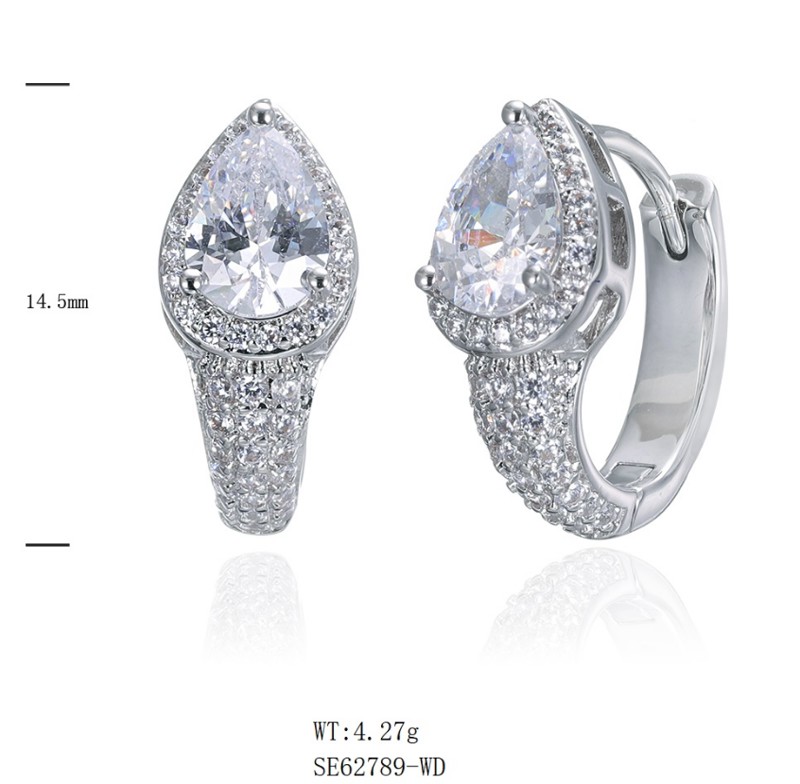 SE62789, Ladies' Moissanite Ring, S925, Rhodium Plated, White, 4.28g